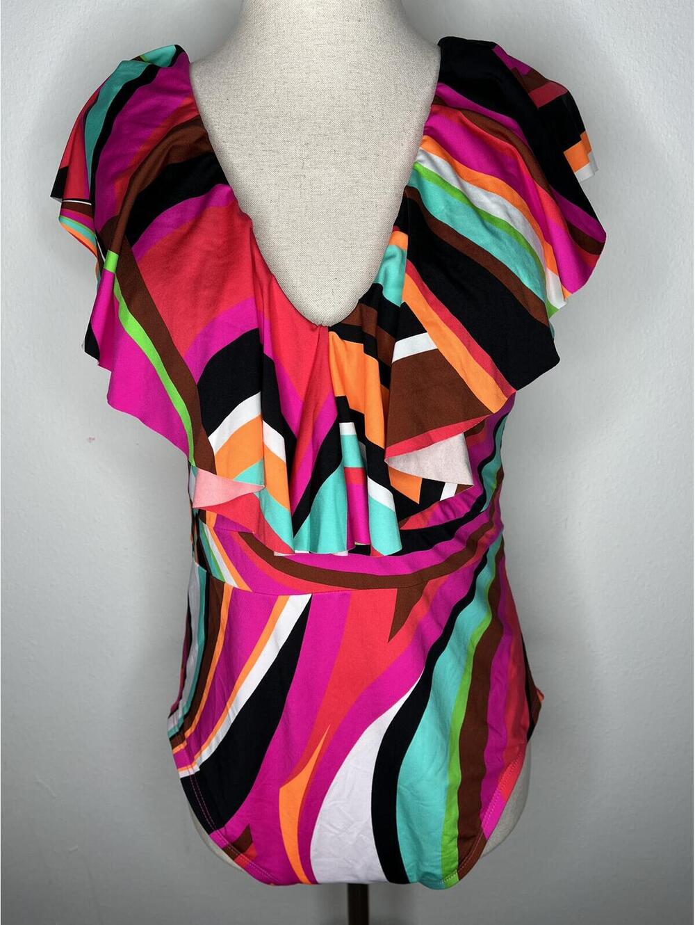 NWT Trina Turk Women's Multicolor One-Piece Swimsuit Size 14